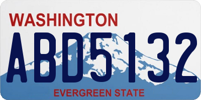 WA license plate ABD5132