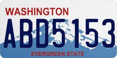 WA license plate ABD5153
