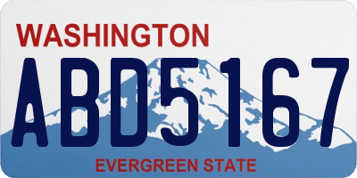 WA license plate ABD5167