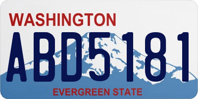 WA license plate ABD5181