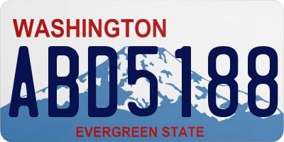 WA license plate ABD5188