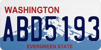 WA license plate ABD5193