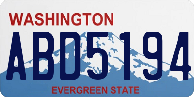 WA license plate ABD5194