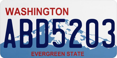 WA license plate ABD5203