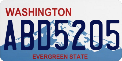 WA license plate ABD5205