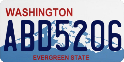 WA license plate ABD5206