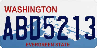 WA license plate ABD5213
