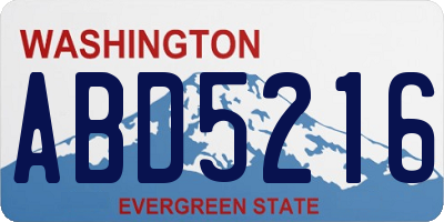 WA license plate ABD5216
