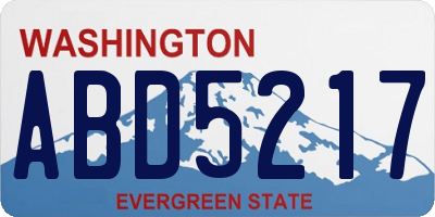 WA license plate ABD5217