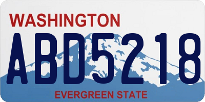 WA license plate ABD5218