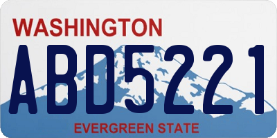 WA license plate ABD5221