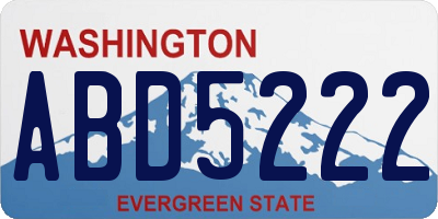 WA license plate ABD5222