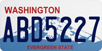 WA license plate ABD5227
