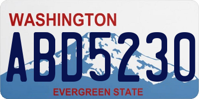 WA license plate ABD5230