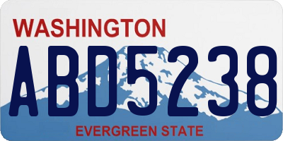 WA license plate ABD5238