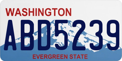 WA license plate ABD5239