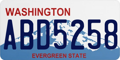 WA license plate ABD5258