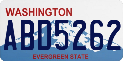 WA license plate ABD5262