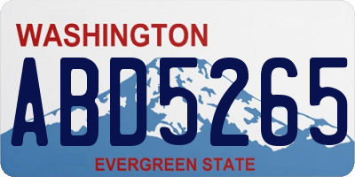 WA license plate ABD5265