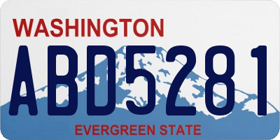 WA license plate ABD5281
