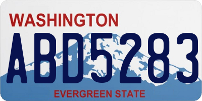 WA license plate ABD5283