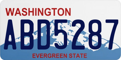 WA license plate ABD5287