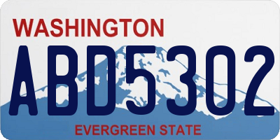 WA license plate ABD5302