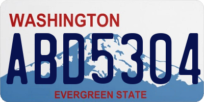 WA license plate ABD5304