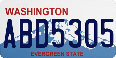 WA license plate ABD5305