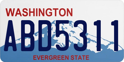 WA license plate ABD5311