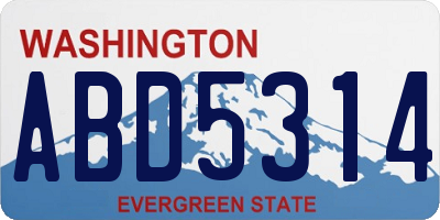WA license plate ABD5314