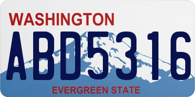 WA license plate ABD5316
