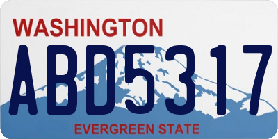 WA license plate ABD5317