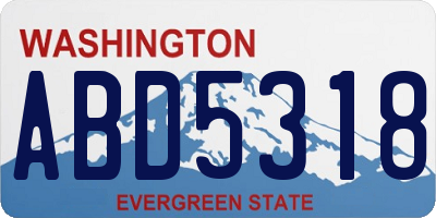 WA license plate ABD5318