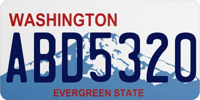 WA license plate ABD5320