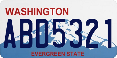 WA license plate ABD5321