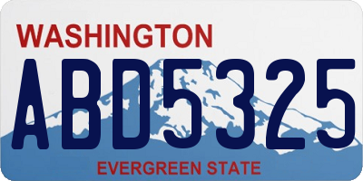 WA license plate ABD5325