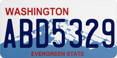 WA license plate ABD5329