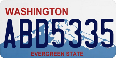 WA license plate ABD5335