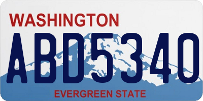 WA license plate ABD5340