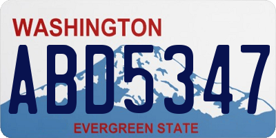 WA license plate ABD5347