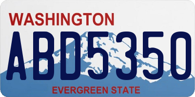 WA license plate ABD5350