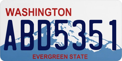 WA license plate ABD5351