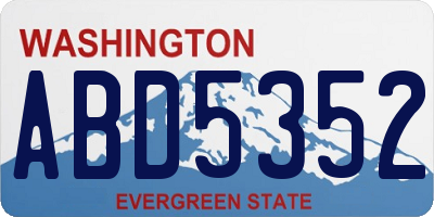 WA license plate ABD5352