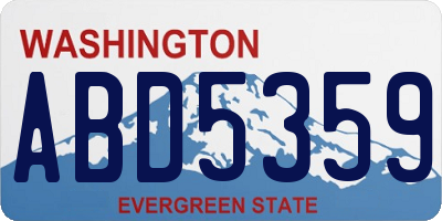 WA license plate ABD5359