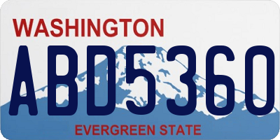 WA license plate ABD5360