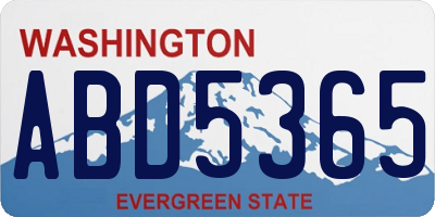 WA license plate ABD5365