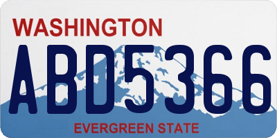 WA license plate ABD5366