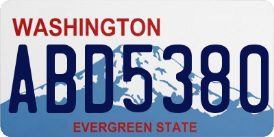WA license plate ABD5380