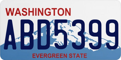 WA license plate ABD5399